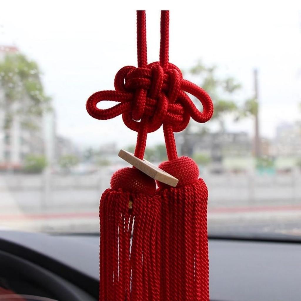 [elesnmb] Pingente de Carro Junção Produzir Corda Nó de Crisântemo Segurança Retrovisor