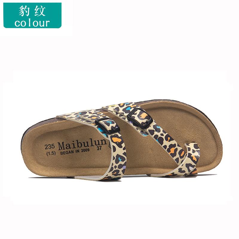 Fashion Low-top cork beach flip-flops beaded couple beach flip-flops soft heel flat slippers women summer unisex slippers