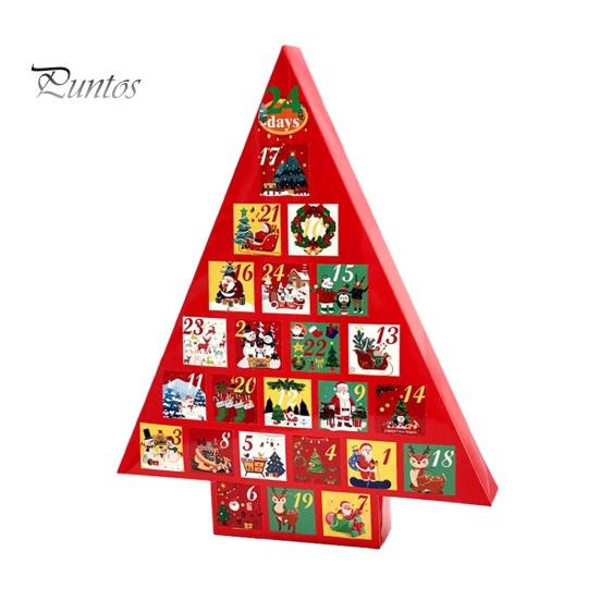 Cardboard Christmas Ornament Box Tree Advent Calendar Box, DIY Surprising Shaped Paper Hole Punch Party Favor Storage Gift Fillable Countdown