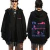 TV Girl, die sich wirklich kümmert, Grafikdruck Reißverschluss Hoodie Herren Damen Mode Lässig Übergroß Zip-Up Männliche Fleece-Sweatshirts