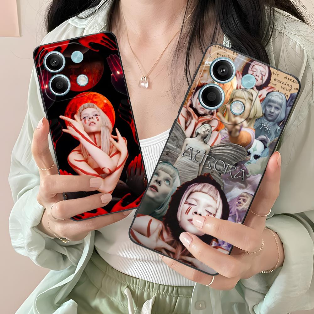 Aurora Aksnes Mobile Cell Phone Case for Xiaomi Redmi Note 14 13 12 11 S Pro Plus 4G 5G Colorful Printing Cover Cover Cellphones