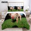 Pig Duvet Cover Set Queen Size Microfiber Cute Pig Animal Theme Twin Bedding Set Farm Animal 2/3pcs Quilt Cover for Boys Girls