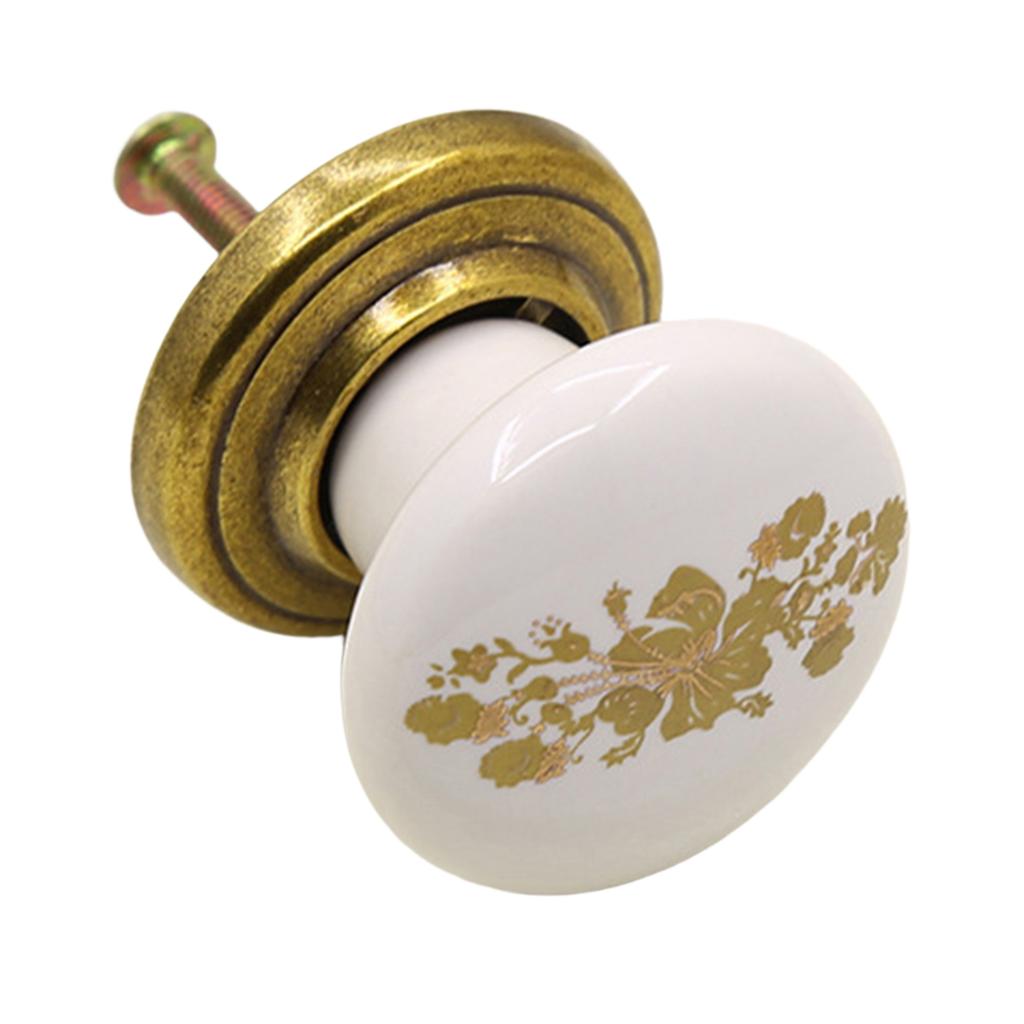 Round Door Knobs Handmade Ceramic Vintage Look Small Furniture Handles For Bedside Tables Bookcase