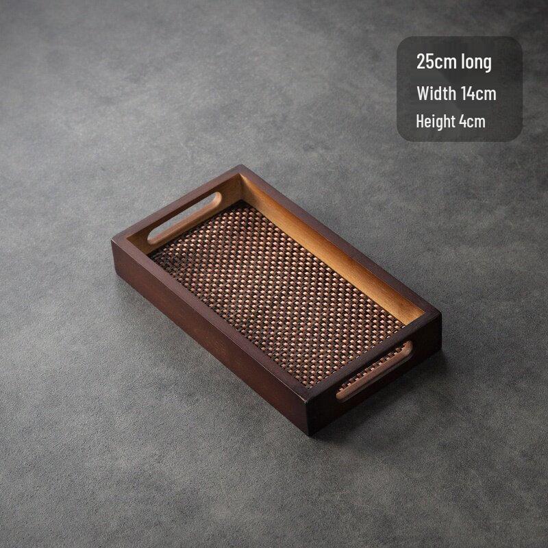 Rattan Bamboo Handle Serving Tray