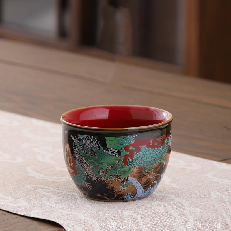 

Boutique Enamel Color Ceramic Teacup Exquisite Small Tea Bowl Chinese Tea Set Supplies High Quality Customized Tea Cup 110ml 7.5x5.5cm 110ml