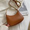 Nieuwe Mode Retro Handtassen Effen Kleur Leer Schoudertas Onderarmtas Casual Dames Handtassen