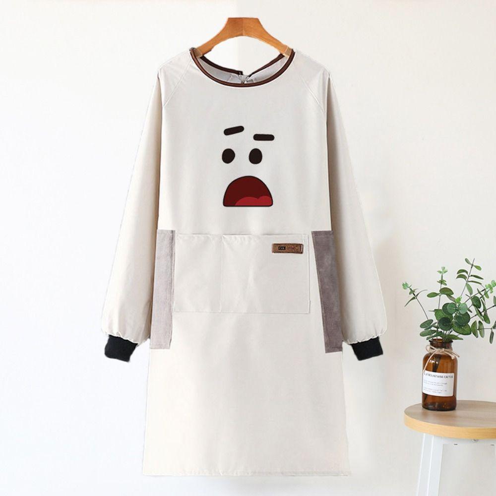 

Stain-resistant Waterproof Apron with Pockets Kitchen Work Clothes Cooking Aprons Kitchen Style C