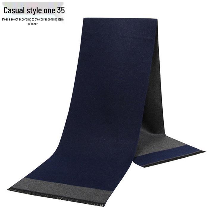 Men's Autumn & Winter Plaid Imitation Cashmere Scarf - Warm & Thick Custom Design