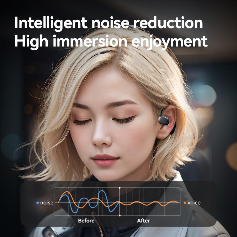 Căști Bluetooth OWS cu prindere pe ureche, noi, cu anulare a zgomotului, pentru sport, cu autonomie ultra lungă