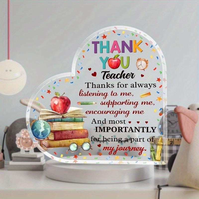 2D Flat Thank You Teacher Gift Desk Decor Plaque, Suitable for wall decoration, porch, room, villa, accents Home, Hallway, or Workplace - Rustic Farmh