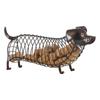 Tooarts Dachshund Wine Cork Container Iron Craft Animal Ornament Gift, Brown, 13.8 * 4.7 * 5.9inches