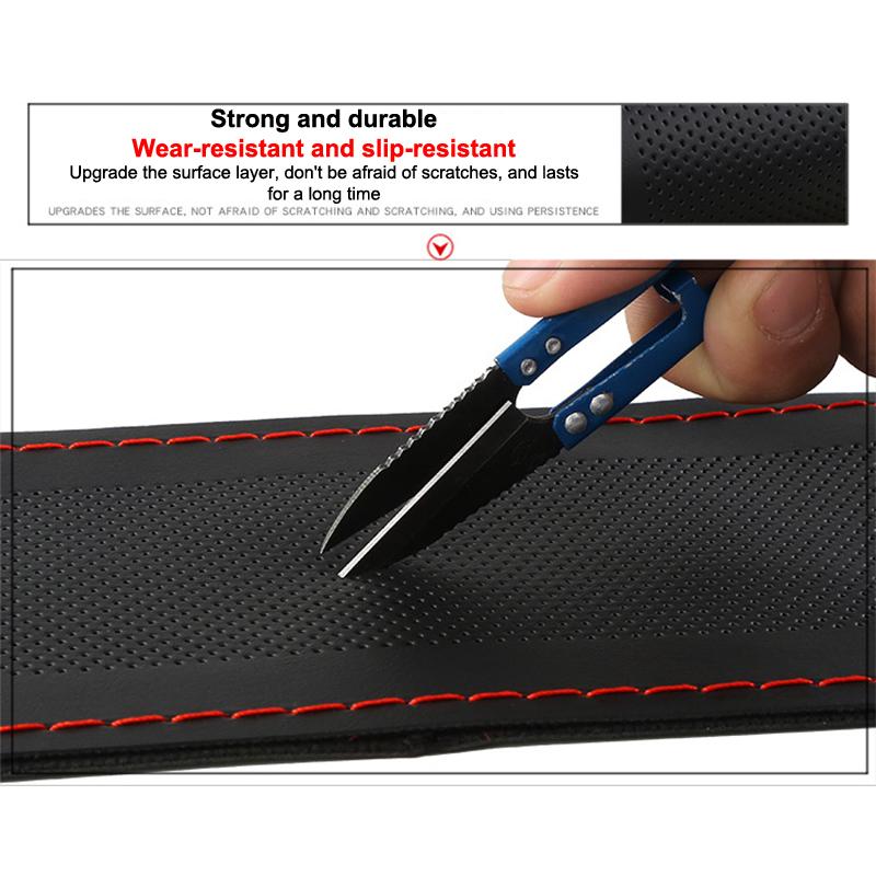 Ultra Fine Diy Hand Woven Genuine Leather Breathable Steering Wheel Cover With Needle And Thread Steering Wheel Protective Cover