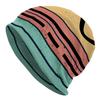 1pc Men's Bohemian Abstract Geometric Knit Hat - Color Block Wavy Stripe Stretchable, Elastic Suitable for Outdoor, Holiday & Seasonal Wear, Machine W