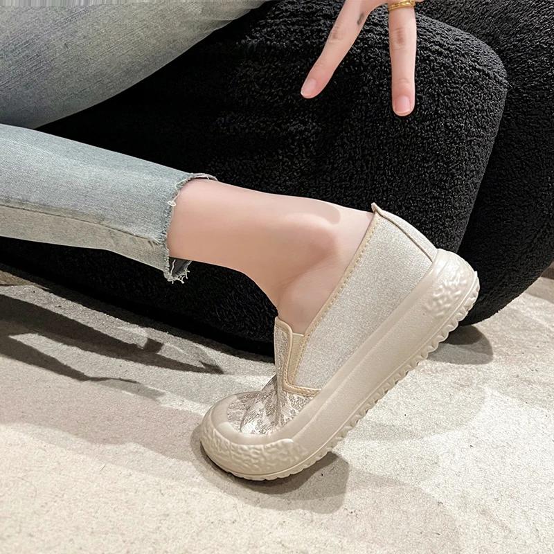 Shoes Women Breathable Fisherman Shoes Shallow Mouth Flat Bottom Casual Hundred Thick Bottom Canvas Shoes Women