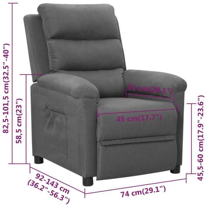 VidaXL Recliner Armchair Light Grey Fabric 342339