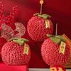 Chenille Hand Towel Cute Persimmon Fruit Super Absorbent Soft Shaggy Hanging Loop Quick Drying Bathroom Kitchen Towel New Year Gift