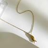 Elegant Adjustable Fish Pendant Necklace Set Sturdy Stainless Steel Chain Jewelry for Women Beach Party Casual Wear