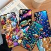 Cartoon Anime Schildkröte Elefant Für Xiaomi Redmi 12 13C 12C 13 10C 9T A2 9A 9C 7A Note 10S 8T 10 9 8 Pro 4G 5G Schwarze Handyhülle