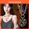 Stunning Crystal Heart Pendant Necklace In Titanium Steel Perfect For Winter Fashion And Gifts