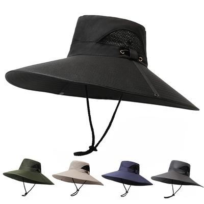 Men's Big-brimmed Sun Hat Summer Quick-drying Sun Protection Breathable Bucket Hat Women's UV Protection Outdoor Sports Mountaineering Hat