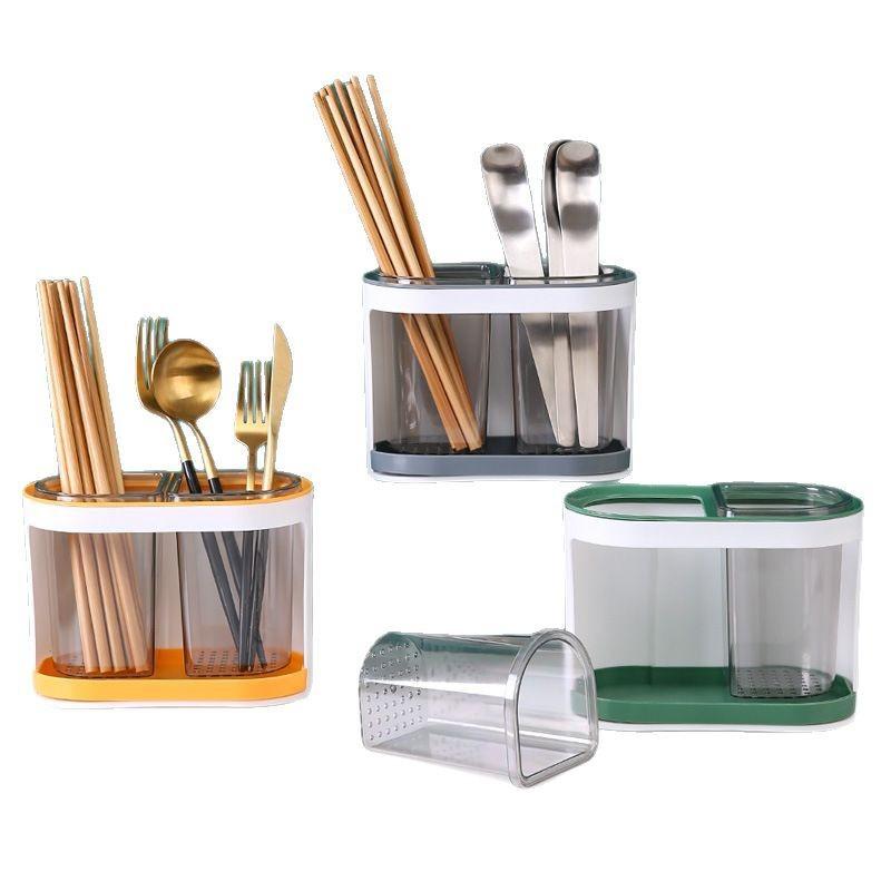 Utensil Holder Cutlery Drainer Kitchen Tableware Storage Bucket Plastic Chopstick Spoon Storage Rack Detachable Kitchen Tools