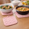 4 pieces/set Thickened Heart Oven Baking Gloves Set Heat Resistant Kitchen Insulated Pad  Hot Pot