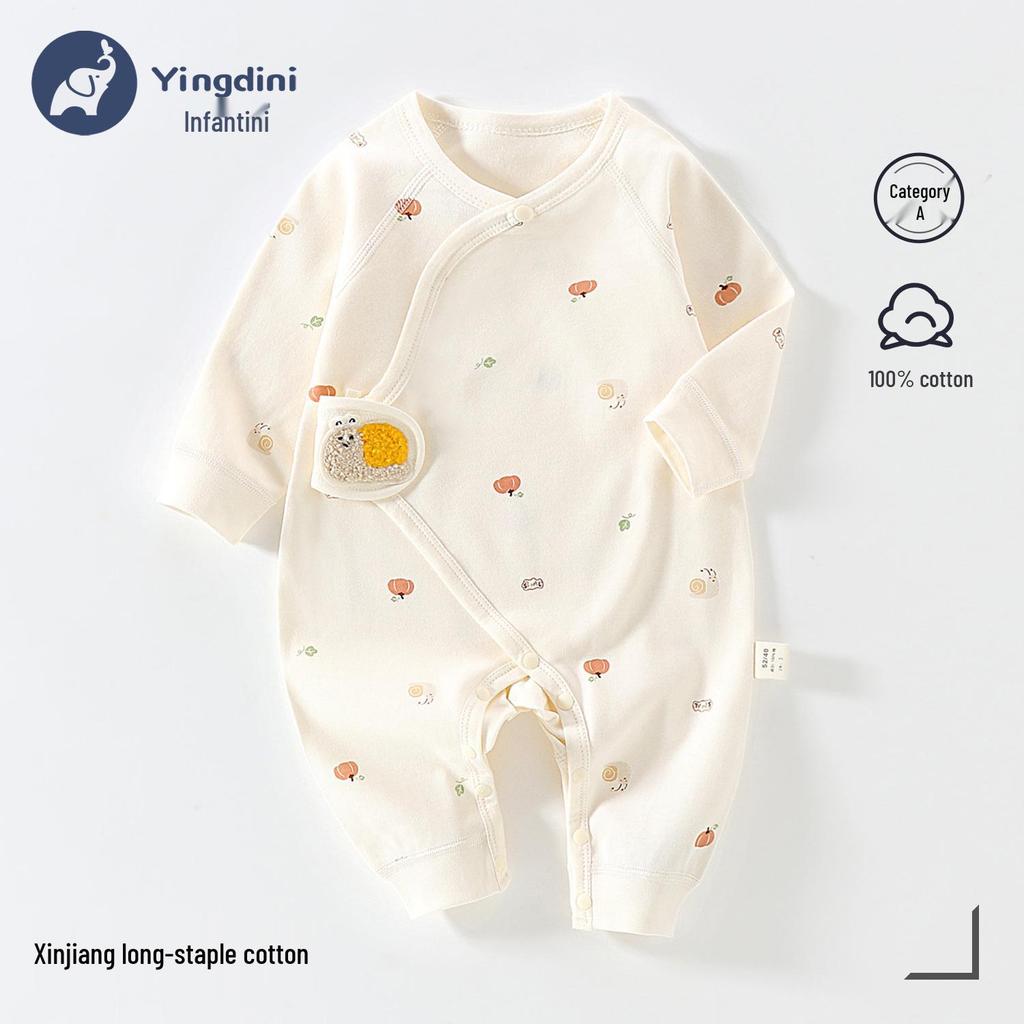 Neugeborenen Strampler aus reiner Baumwolle mit Schmetterlingsmotiv - Atmungsaktiver doppellagiger Anzug für Herbst und Frühling