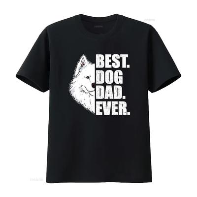 Najlepszy Tata Psa Wszech Czasów Miłośnik Samojeda Koszulka dla Zwierzęcia dla vintage Prana Stylowa graficzna streetwear Wszechstronny Top Do Codziennego Noszenia