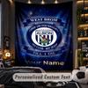 Tapeçaria West Bromwich Albion FC Texto com Nome Personalizado Tapeçaria Pendurada na Parede Decoração de Parede para Casa