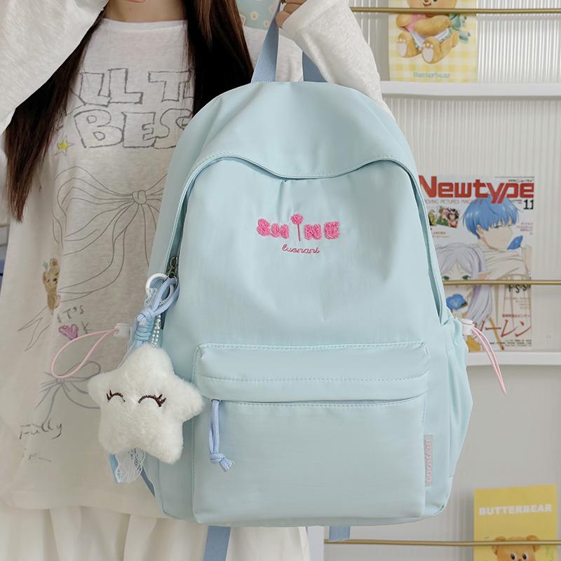 Schoolbag New Schoolbag Female Junior High School Students High Value Ins Japanese Cute Backpack Casual Lightweight Simple Travel Backpack