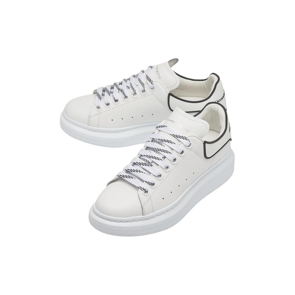 Alexander Mcqueen Cow Leather Low Top Stylish Skateboarding Shoes Women's White 621056WHXMT9074