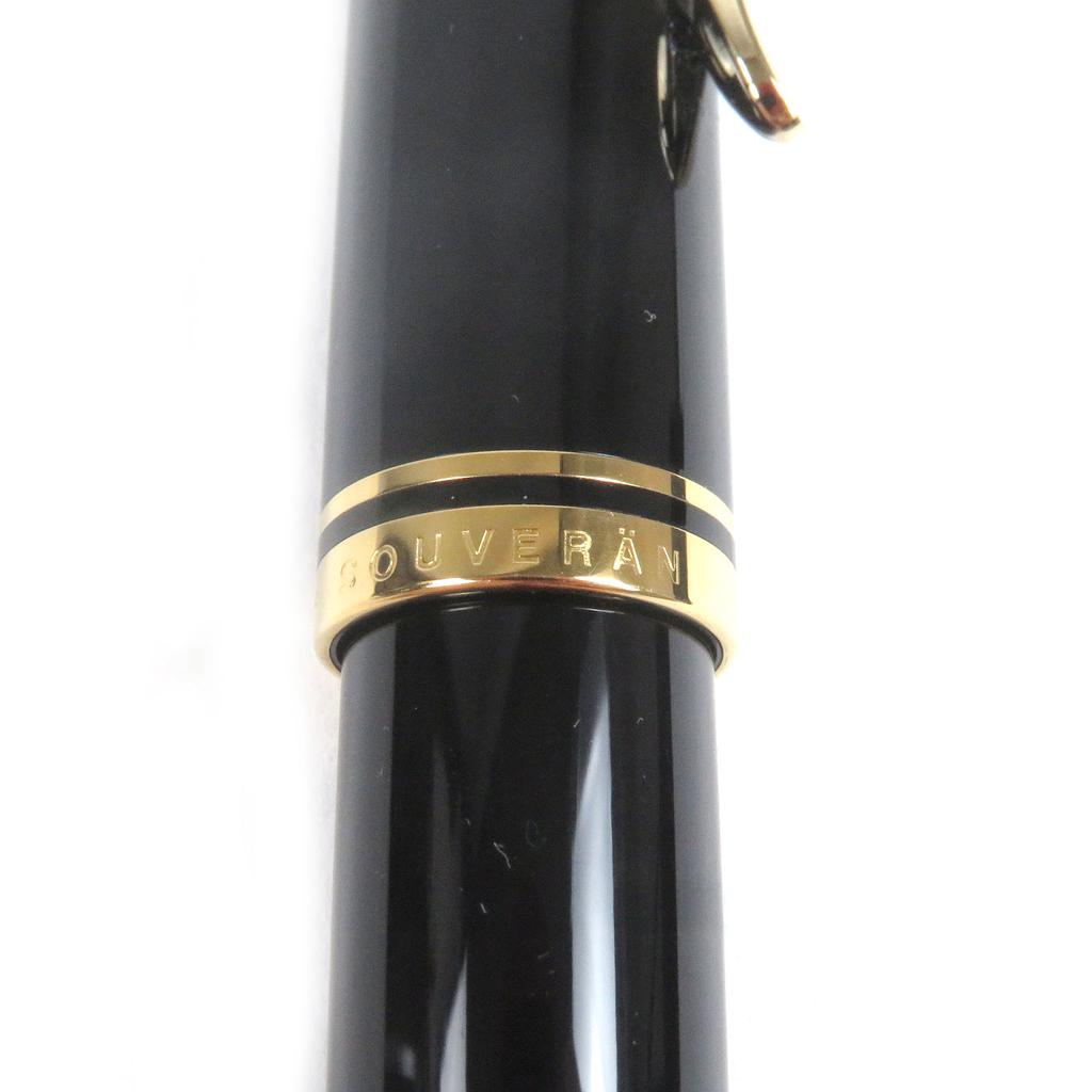 Excellent PERIKAN Fountain Pen Souvern M600 Cap Type Black Gold 14C Mens Used