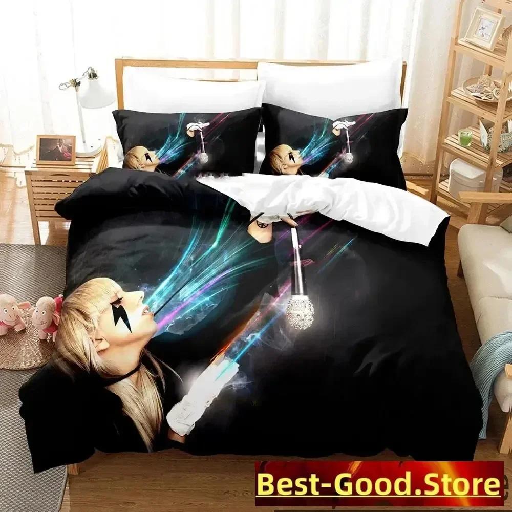 

Comforter 3D Lady Gaga Bedding Set Printed Bed Set With Bed Soft Single Double Queen Super King Size Boys Adult Comforter (quilt)-EU Single(135*200cm)3pcs
