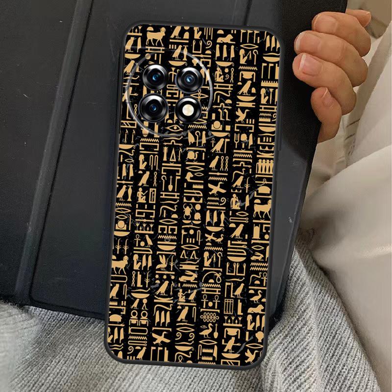 Egyptian Hieroglyphics Symbols Case For OnePlus 15 13 12 11 13R 13T 10T 10R 12R OnePlus Nord 5 CE 2 3 4 Lite N20 N30 Cover