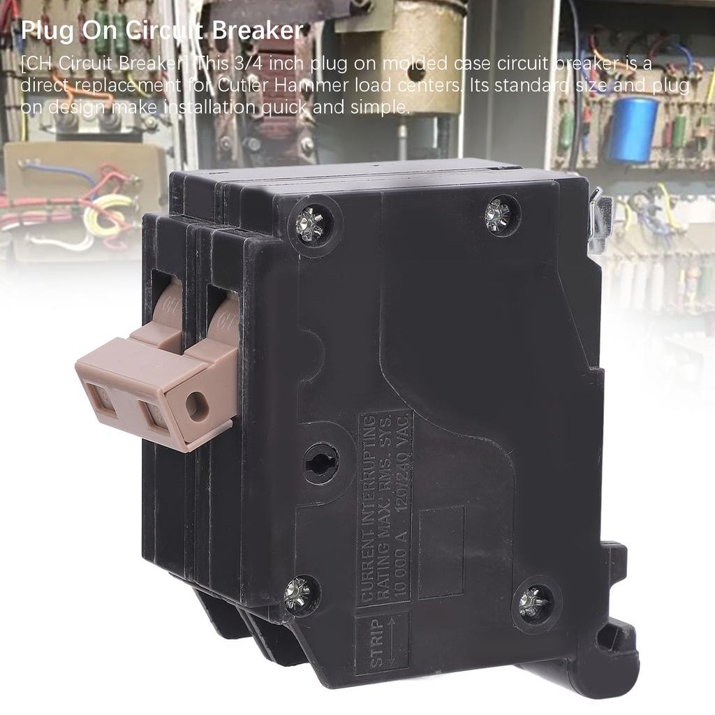 CH Circuit Breaker Flame Retardant Quick Response 2 Pole Plug On Molded Case Circuit Breaker 30A for Cutler Hammer Load Center