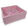 Dry Pool 110x110x40cm Powder Pink with 600 Balls: Light Pink, White, Transparent, Powder Pink