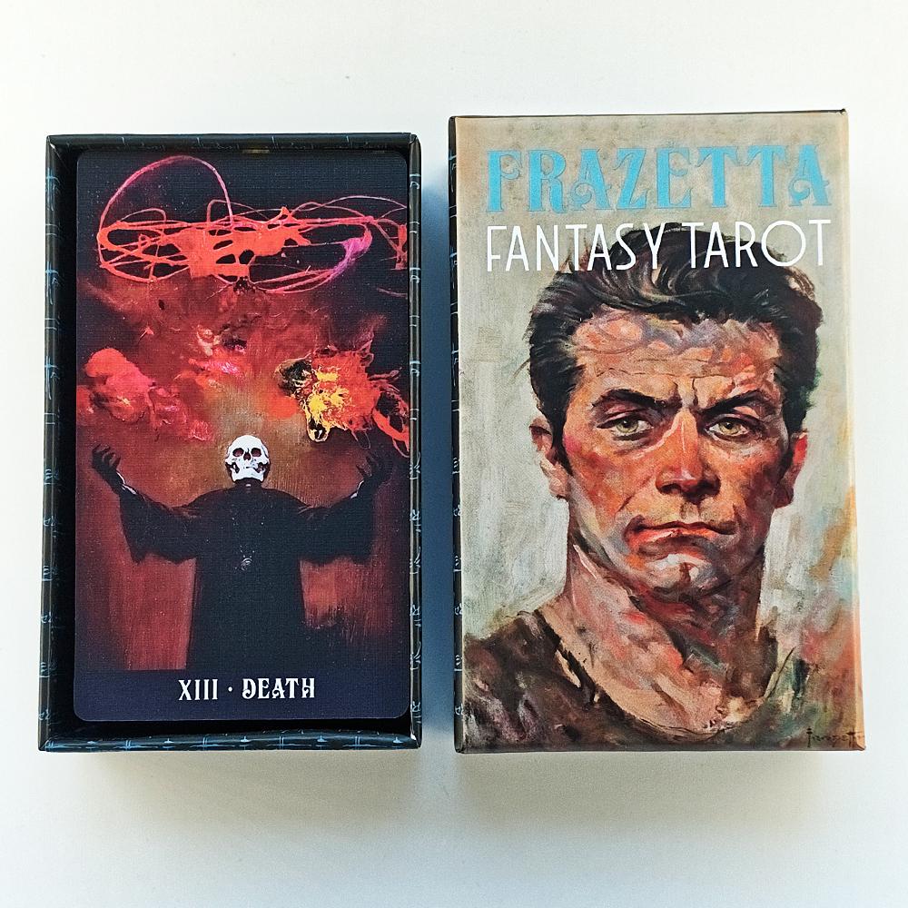 12*7cm Frazetta Fantasy Tarot In Rigid Box 80 Pcs Cards Dedicated To Frank Frazetta Printed On 350GSM Double-embossed Cardstock