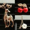 Deer Tower Cherry Rhinestone Car Air Outlet Duft Parfyme Clip Freshener