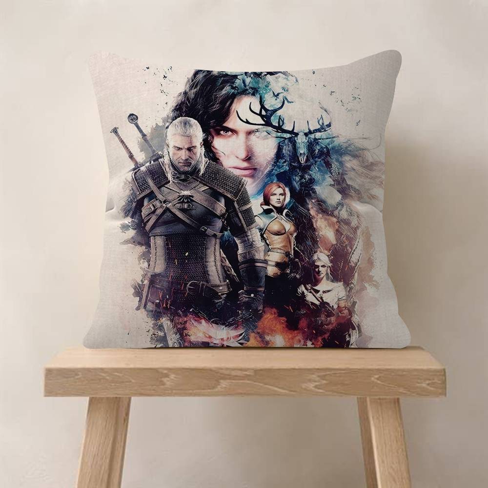 Game The WWitcher 3 Office Cushion Pillowcase Car Cushion Cover45X45CM Lumbar Pillowcase Sofa Pillowcover
