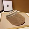 Women's Sun Protection Straw Visor Hat for Beach Vacation