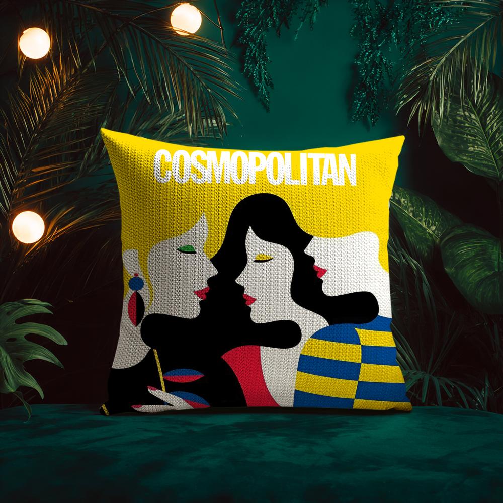 Zelfverzekerde Vrouwengerichte Stijl Cosmopolitische Kussensloop Zijdezacht Elegant Comfort Bankbed Onzichtbare rits Strandkussensloop