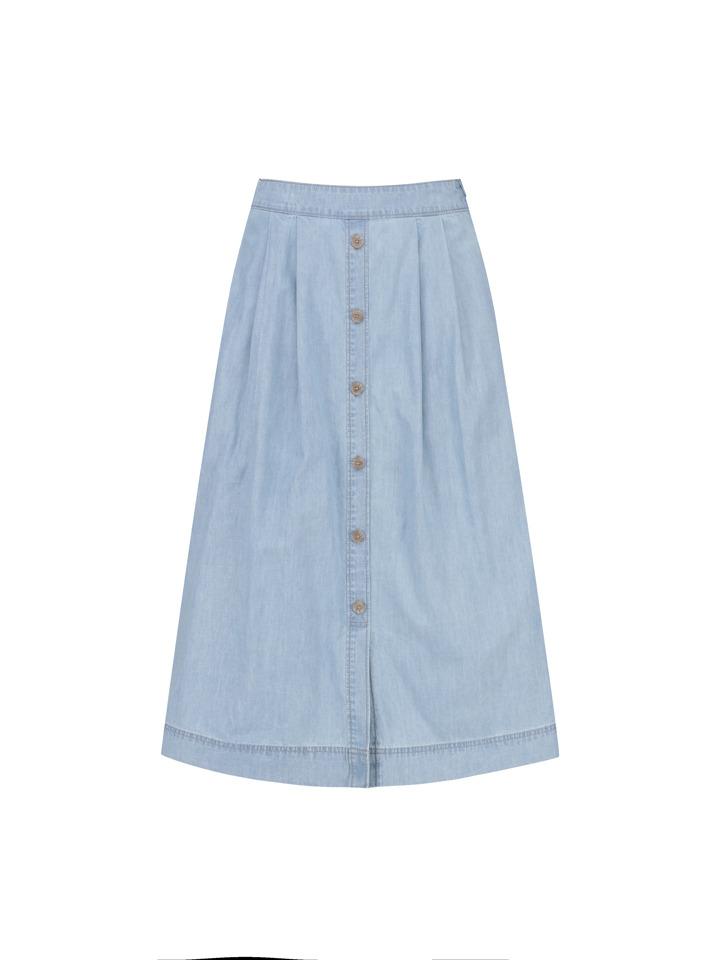 Polhaem Damen) Kühler Denim-Knopfrock_Phf2Rr2070