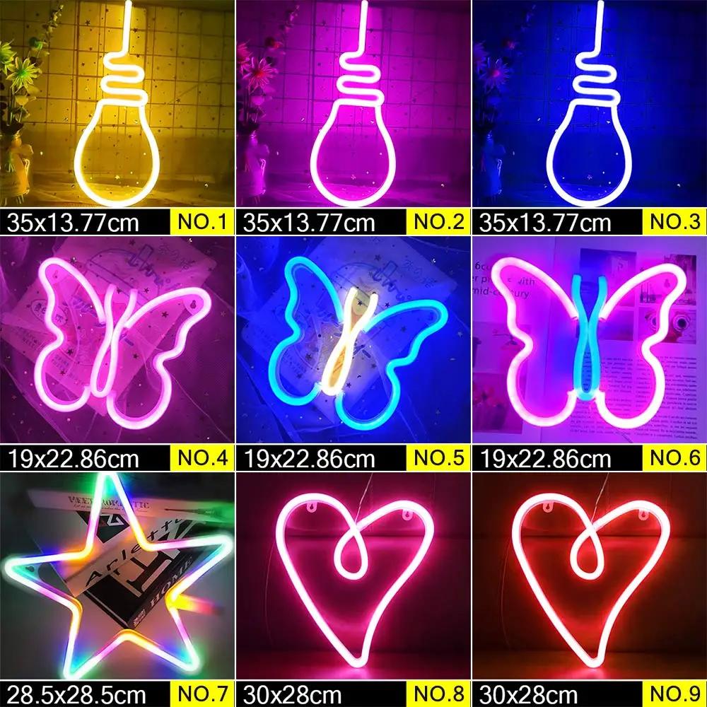 LED Neon Nattlys Skilt Veggkunst Skilt Nattlampe Jul Bursdagsgave Bryllupsfest Vegghengt Neonlampe Hjemmedekor