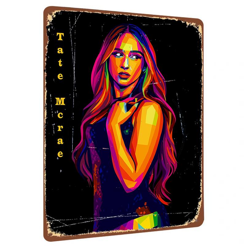 

Tate McRae Pop Art Metal Wall Decor Colorful Singer Portrait Home Room Decoration 20x30cm（7.8x11.8inch）
