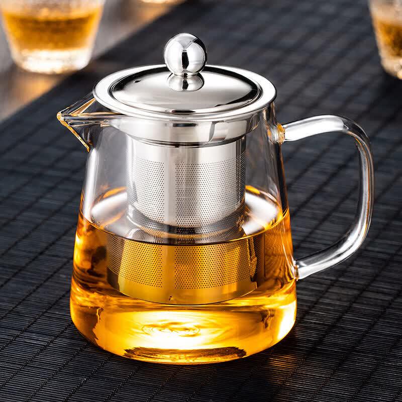 ZISIZ Thickened Heat-Resistant Glass Gongdao Cup with Crystal Tea Filter