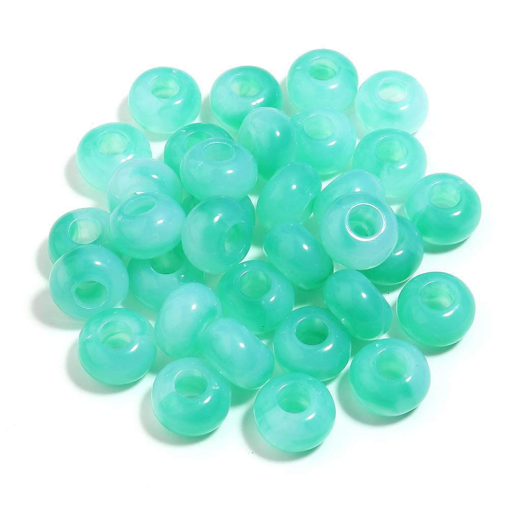 50pcs/lot 14mm Colored Round Acrylic Beads Big Hole Spacer Loose Beads For Jewelry Making DIY Crafts Bracelet Necklace Accessory