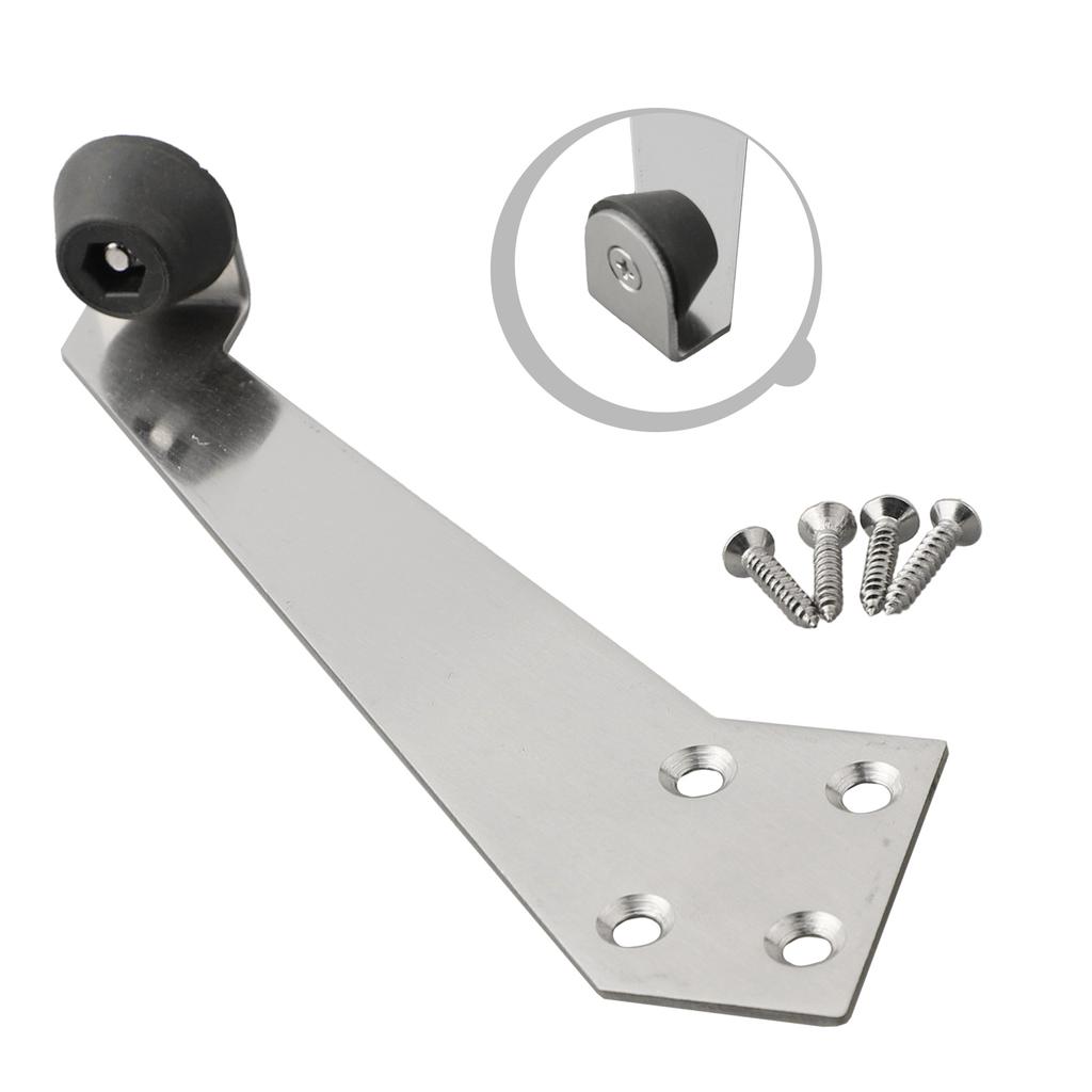 Stainless Steel Door Stopper Guards Wall from Door Damage Reliable Mute Buffer for Wooden and Metal Doors Easy Setup