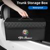 Leather Car Trunk Organizer Box Foldable Sundries Storag Bag With Lid For Giulietta 159 147 156 Mito Stelvio Tonale QI7