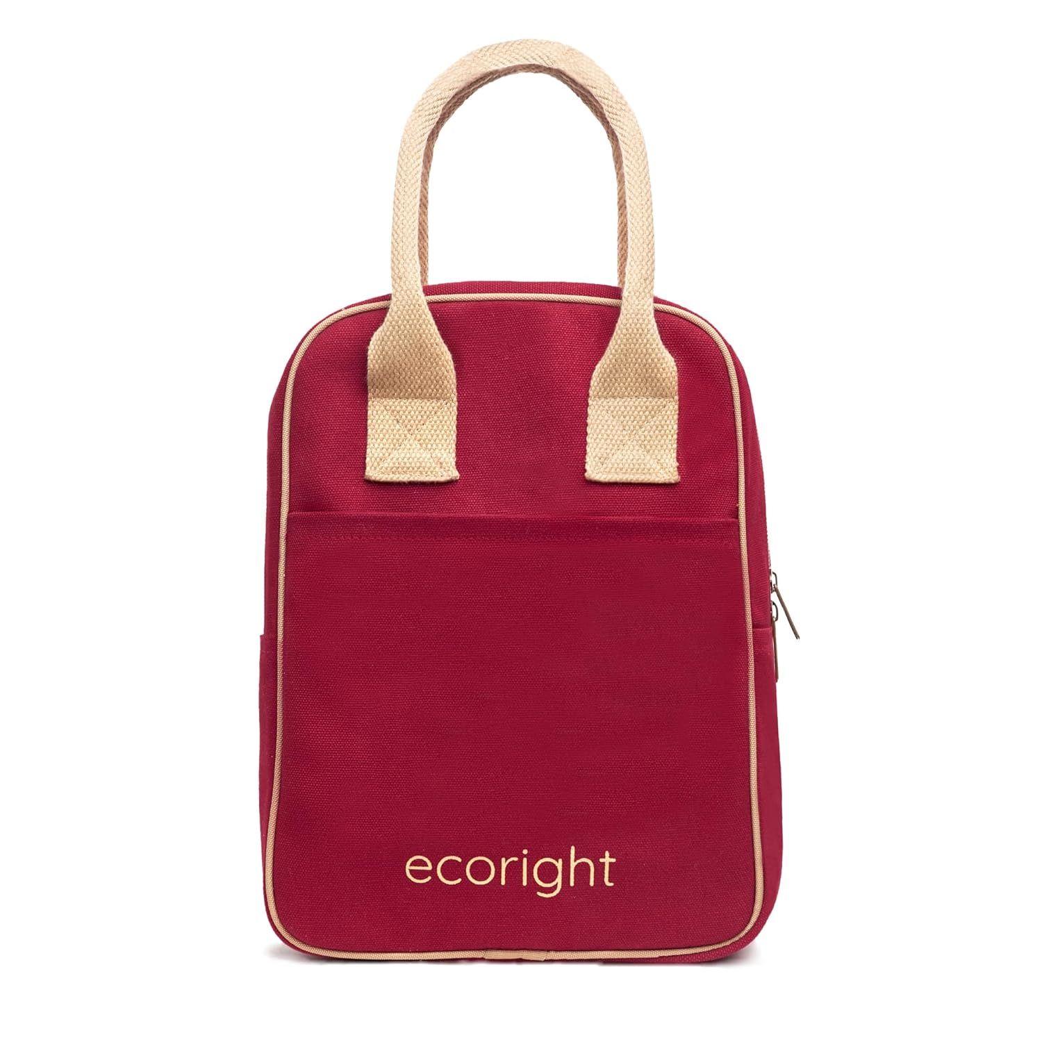 

Сумки для обіду для офісних жінок і чоловіків, ізольована сумка для обіду для дітей, сумка з тифіну з тримачем для пляшки, ручкою для перенесення та кишенею 11 x 8 x 5 in малиновий