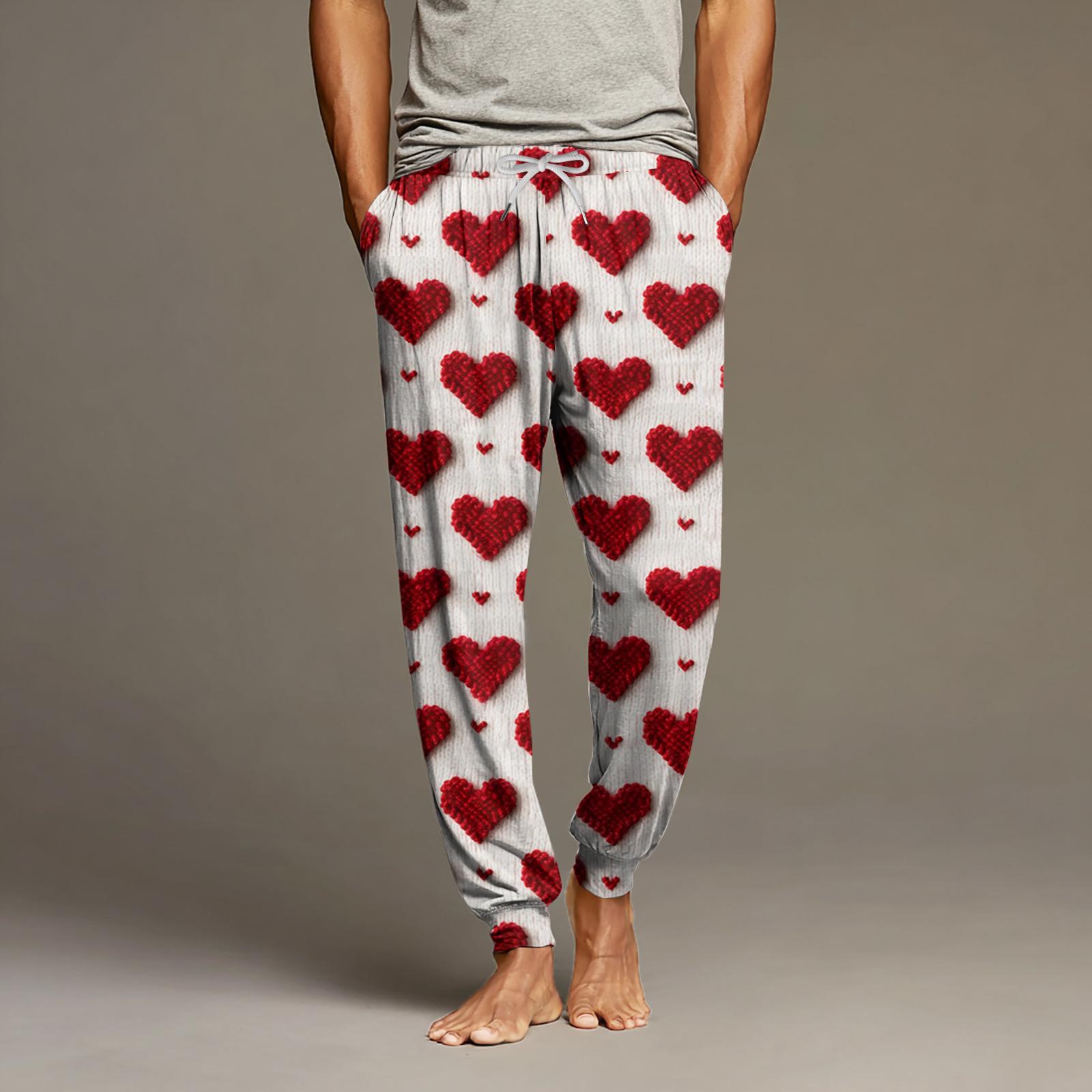 

Мужские повседневные брюки с карманами на кулиске и манжетами, домашние брюки для сна M